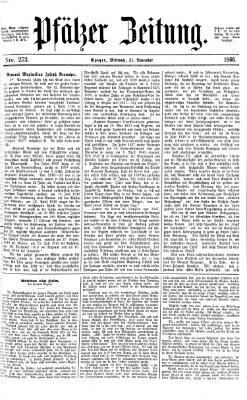 Pfälzer Zeitung Mittwoch 21. November 1866