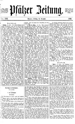 Pfälzer Zeitung Freitag 14. Dezember 1866