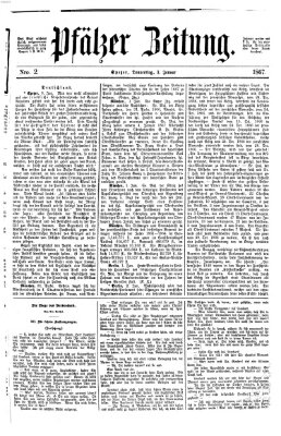 Pfälzer Zeitung Donnerstag 3. Januar 1867