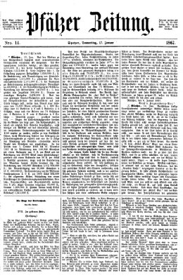 Pfälzer Zeitung Donnerstag 17. Januar 1867