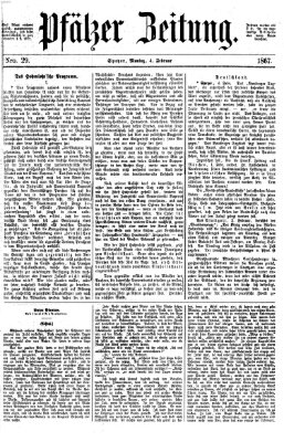 Pfälzer Zeitung Montag 4. Februar 1867