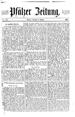 Pfälzer Zeitung Dienstag 19. Februar 1867