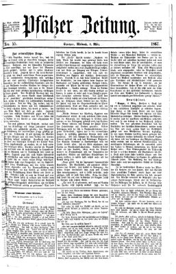 Pfälzer Zeitung Mittwoch 6. März 1867