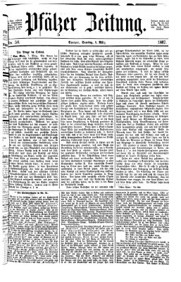 Pfälzer Zeitung Samstag 9. März 1867