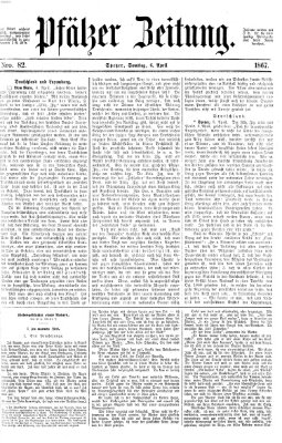 Pfälzer Zeitung Samstag 6. April 1867