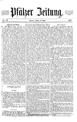 Pfälzer Zeitung Freitag 26. April 1867