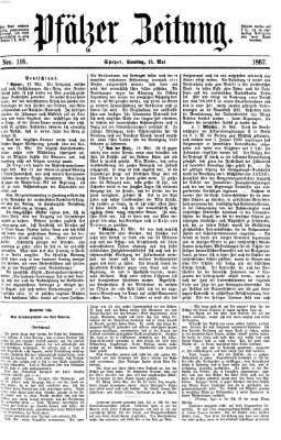 Pfälzer Zeitung Samstag 18. Mai 1867