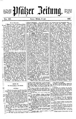 Pfälzer Zeitung Mittwoch 26. Juni 1867