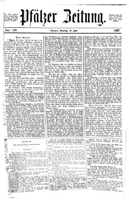 Pfälzer Zeitung Samstag 29. Juni 1867