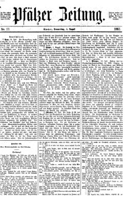 Pfälzer Zeitung Donnerstag 1. August 1867