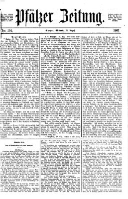 Pfälzer Zeitung Mittwoch 21. August 1867