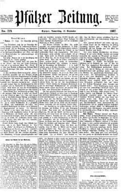 Pfälzer Zeitung Donnerstag 19. September 1867