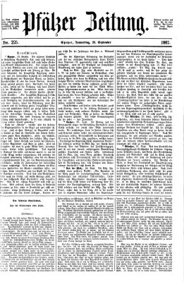 Pfälzer Zeitung Donnerstag 26. September 1867