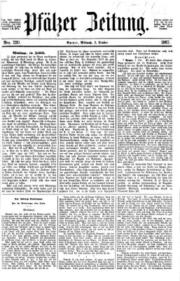 Pfälzer Zeitung Mittwoch 2. Oktober 1867