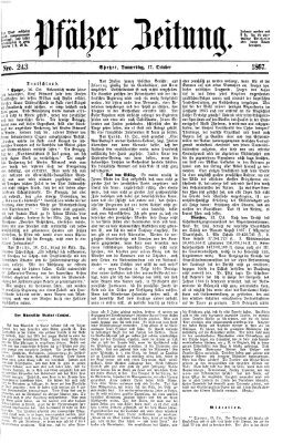 Pfälzer Zeitung Donnerstag 17. Oktober 1867