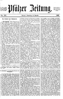 Pfälzer Zeitung Donnerstag 14. November 1867