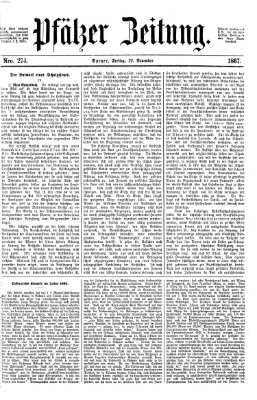 Pfälzer Zeitung Freitag 22. November 1867