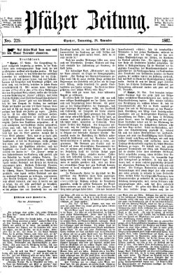 Pfälzer Zeitung Donnerstag 28. November 1867