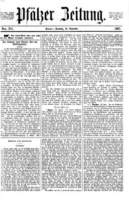 Pfälzer Zeitung Samstag 30. November 1867