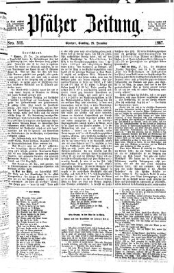 Pfälzer Zeitung Samstag 28. Dezember 1867