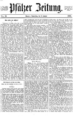 Pfälzer Zeitung Donnerstag 16. Januar 1868