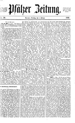 Pfälzer Zeitung Dienstag 4. Februar 1868