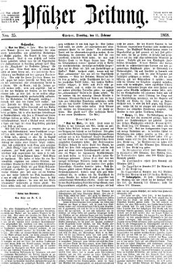 Pfälzer Zeitung Dienstag 11. Februar 1868