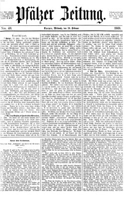 Pfälzer Zeitung Mittwoch 26. Februar 1868