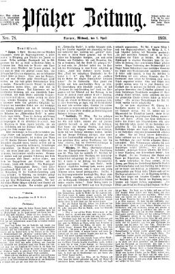 Pfälzer Zeitung Mittwoch 1. April 1868