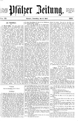 Pfälzer Zeitung Donnerstag 16. April 1868