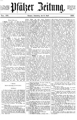 Pfälzer Zeitung Donnerstag 30. April 1868