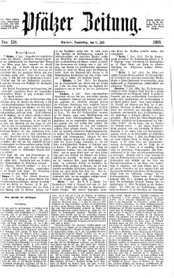 Pfälzer Zeitung Donnerstag 9. Juli 1868