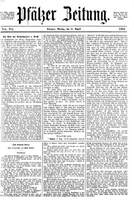 Pfälzer Zeitung Montag 10. August 1868