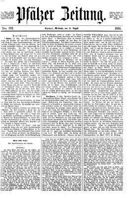 Pfälzer Zeitung Mittwoch 19. August 1868