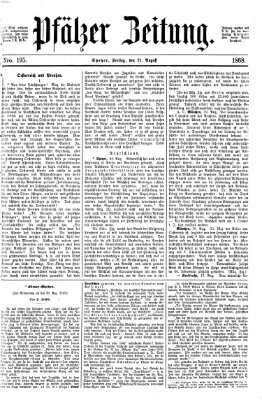 Pfälzer Zeitung Freitag 21. August 1868