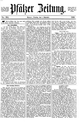 Pfälzer Zeitung Dienstag 1. September 1868