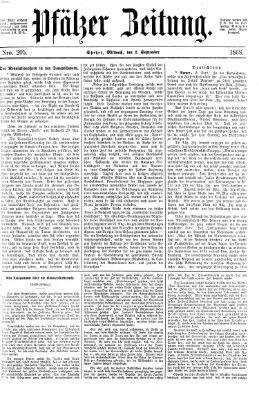 Pfälzer Zeitung Mittwoch 2. September 1868