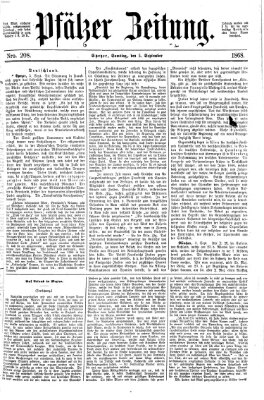 Pfälzer Zeitung Samstag 5. September 1868