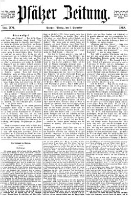 Pfälzer Zeitung Montag 7. September 1868