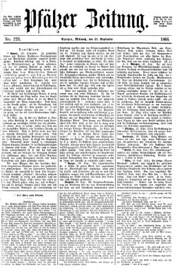 Pfälzer Zeitung Mittwoch 23. September 1868