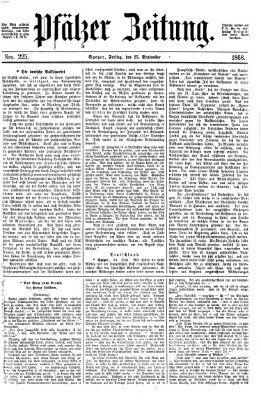 Pfälzer Zeitung Freitag 25. September 1868