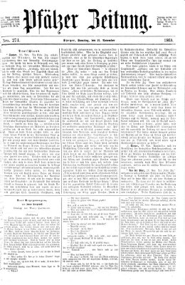 Pfälzer Zeitung Samstag 21. November 1868