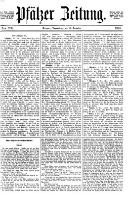 Pfälzer Zeitung Donnerstag 10. Dezember 1868