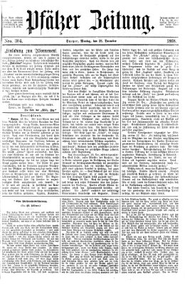 Pfälzer Zeitung Montag 28. Dezember 1868