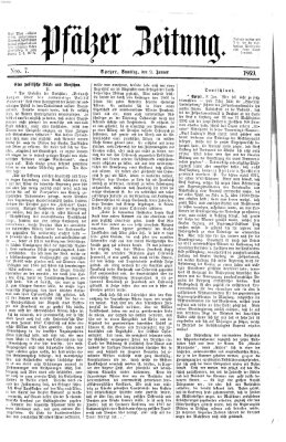 Pfälzer Zeitung Samstag 9. Januar 1869