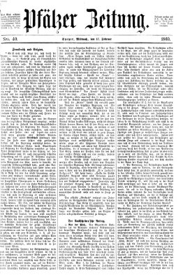 Pfälzer Zeitung Mittwoch 17. Februar 1869