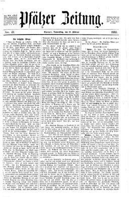 Pfälzer Zeitung Donnerstag 18. Februar 1869