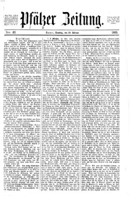 Pfälzer Zeitung Samstag 20. Februar 1869