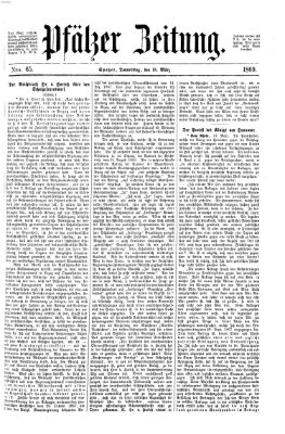 Pfälzer Zeitung Donnerstag 18. März 1869