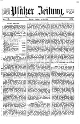 Pfälzer Zeitung Dienstag 25. Mai 1869